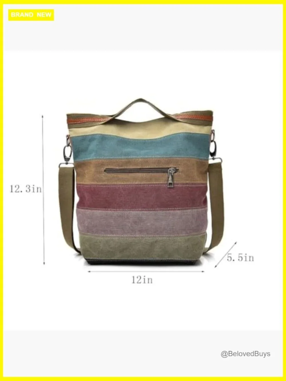 Canvas Hobo Tote with Adjustable Strap for Work Travel Casual - Picture 4 of 7